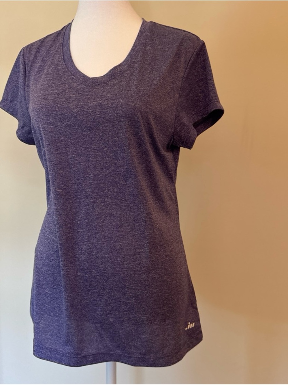 Ladies Heather Purple V-Neck Short Sleeve Tee